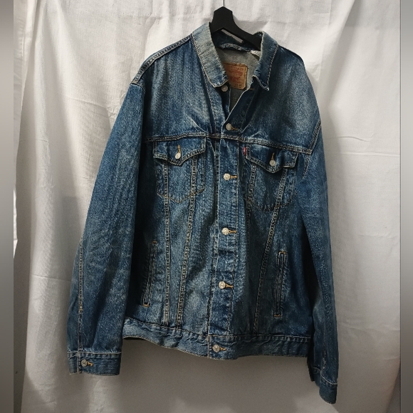 Levi’s Denim 4 Pocket Chore Jean Trucker Jacket Men’s Size XXLarge - Picture 12 of 16